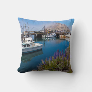 USA, Kalifornien. Förtöjda båtar vid Morro Bay Kudde