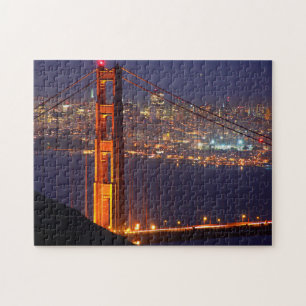 USA, Kalifornien. Golden Gate-bron nattetid Pussel