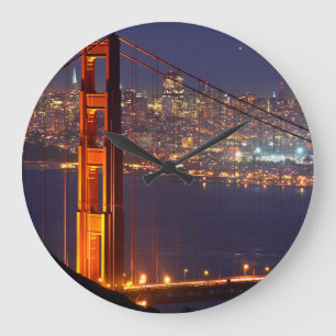 USA, Kalifornien. Golden Gate-bron nattetid Stor Klocka