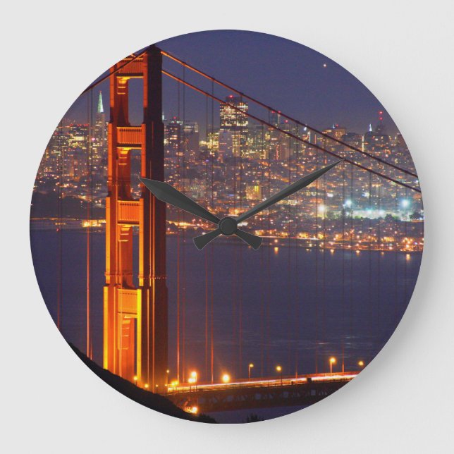 USA, Kalifornien. Golden Gate-bron nattetid Stor Klocka (Framsida)