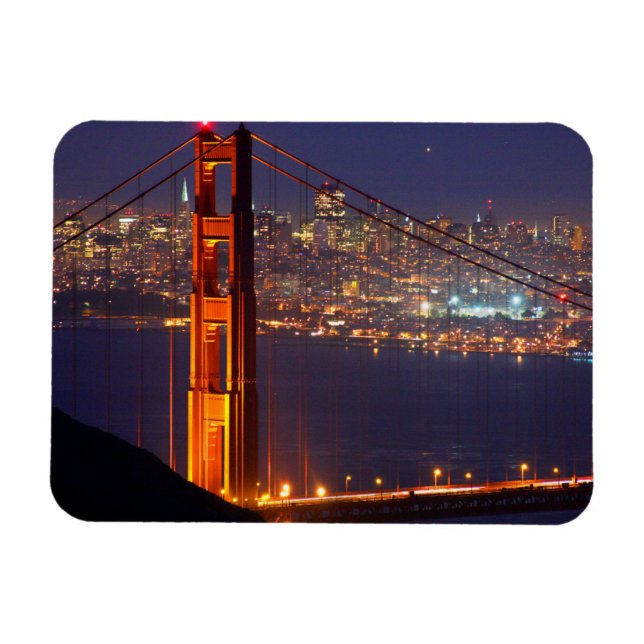 USA, Kalifornien. Golden Grind Bridge på natten Magnet (Horisontell)