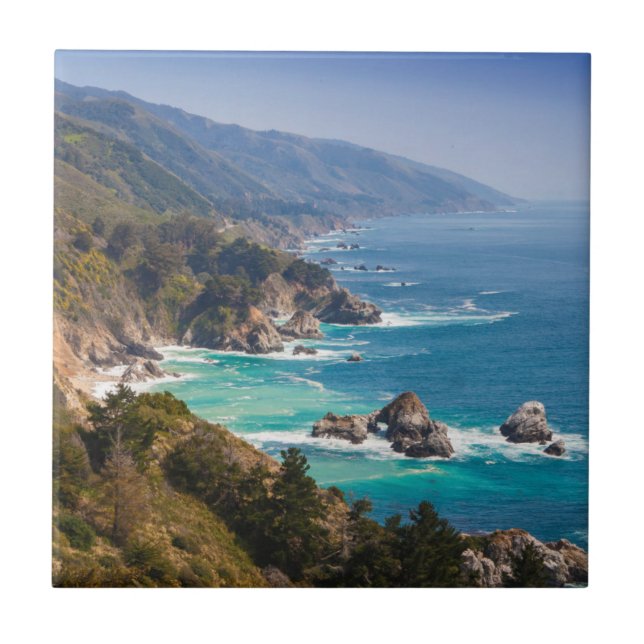 USA, Kalifornien. Kalifornien Kusten, Big Sur Kakelplatta (Framsidan)