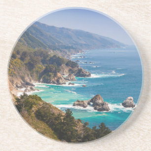 USA, Kalifornien. Kaliforniens kust, Big Sur Underlägg Sandsten