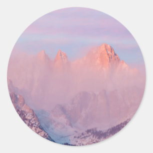 USA, Kalifornien, Lone Pine. Soluppgång Runt Klistermärke