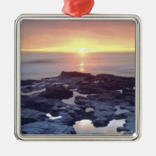 USA, Kalifornien, San Diego. Sunset Cliffs tidvatt Julgransprydnad Metall