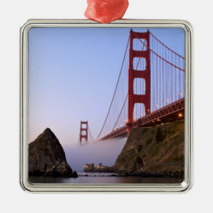USA, Kalifornien, San Francisco. Golden Gate 3 Julgransprydnad Metall