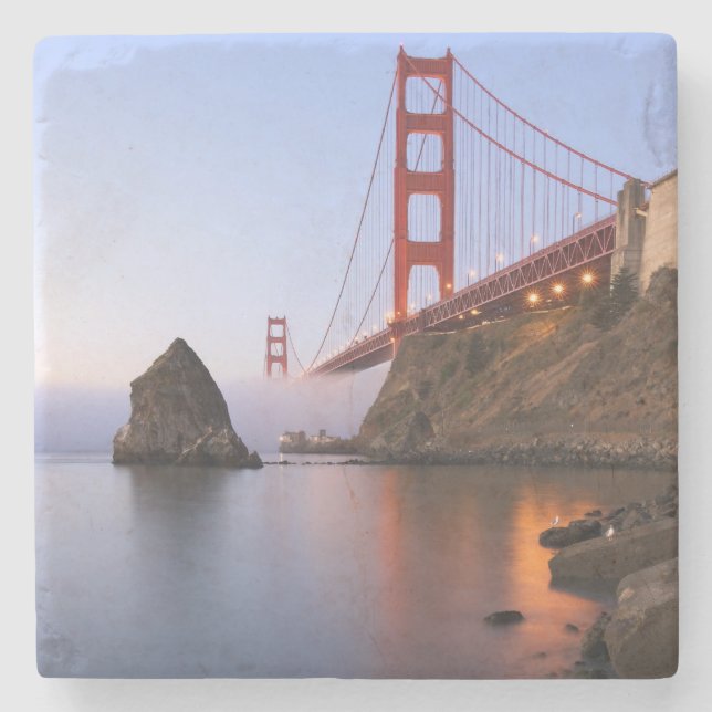 USA, Kalifornien, San Francisco. Golden Gate Underlägg Sten (Framsidan)