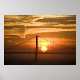USA. Kalifornien. San Francisco. Inställning sol Poster