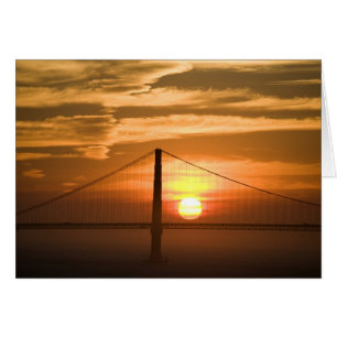 USA. Kalifornien. San Francisco. Solnedgång Hälsningskort
