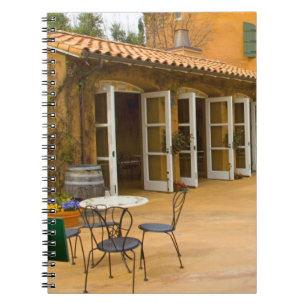 USA, Kalifornien, Sonoma Valley, Patio på Viansa Anteckningsbok Med Spiral