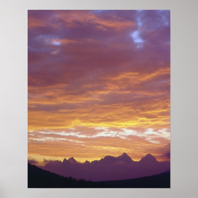 USA, Kalifornien, Sunset över Sierran Nevada Poster (Framsidan)
