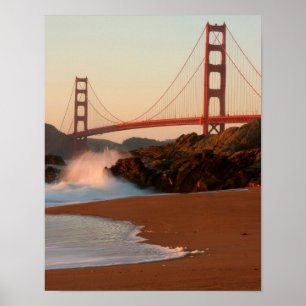 USA, Kalifornien. Utsikt över Golden Gate-bron Poster