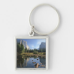 USA, Kalifornien, Yosemite National Park, 5 Fyrkantig Silverfärgad Nyckelring