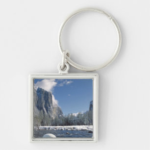 USA, Kalifornien, Yosemite NP. Mercedfloden, Fyrkantig Silverfärgad Nyckelring