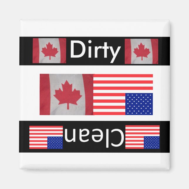 USA Kanada flagga rent diskmaskiner magnet (Framsidan)