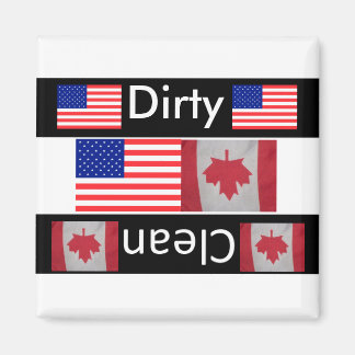 USA Kanada flagga rent smutsigt diskmaskiner magne Magnet