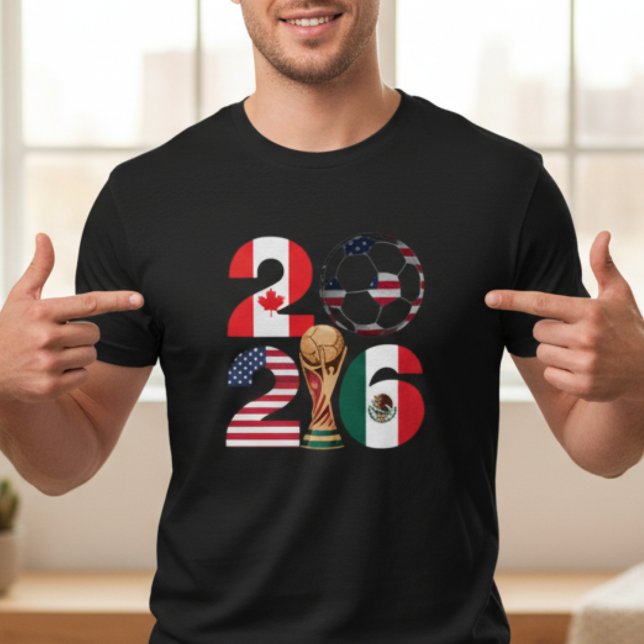 USA Kanada Mexiko Fotboll Fan T-Shirt (Soccer American Flag Shirt, Soccer Ball USA Flag Tee, Sports Soccer Lovers Player T-Shirt canada usa)