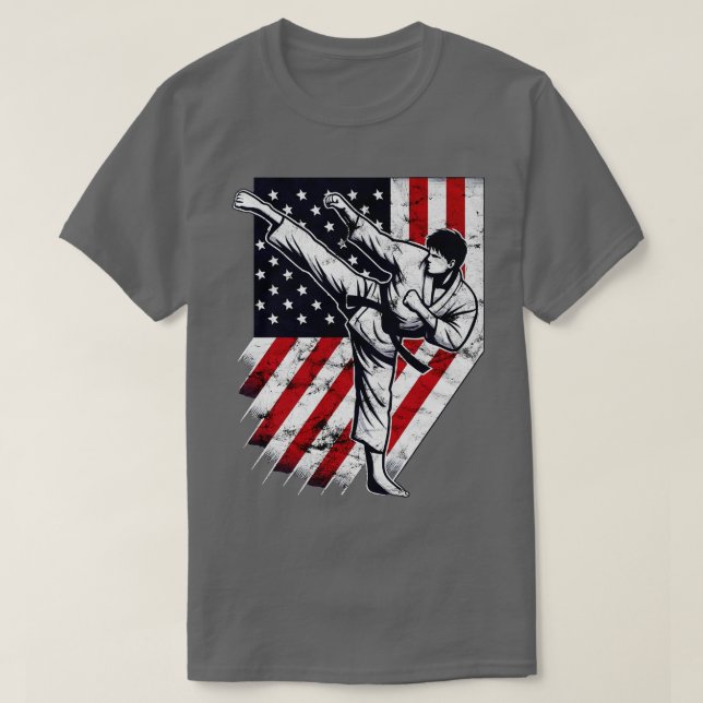USA Karate Kick T Shirt (Design framsida)