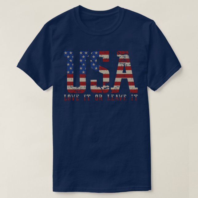 USA Kärlek eller Lämna T Shirt (Design framsida)