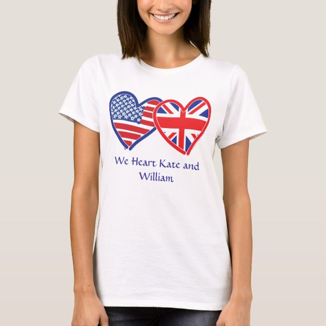 USA Kärlek Kate & William T Shirt (Framsida)