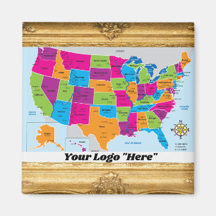 USA Karta Design Magnet