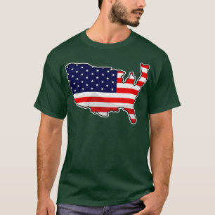 USA Karta Förenta Stater Kärlek-patriotism Amerika T Shirt