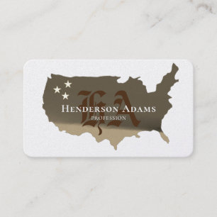 USA Karta Golden Rosett band Stars Monogram Visitkort