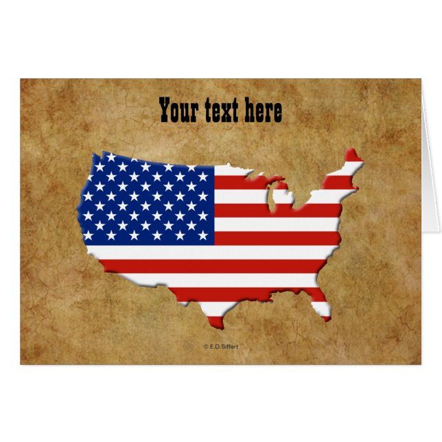 USA KARTA HÄLSNINGSKORT (Framsidan Horizontal)