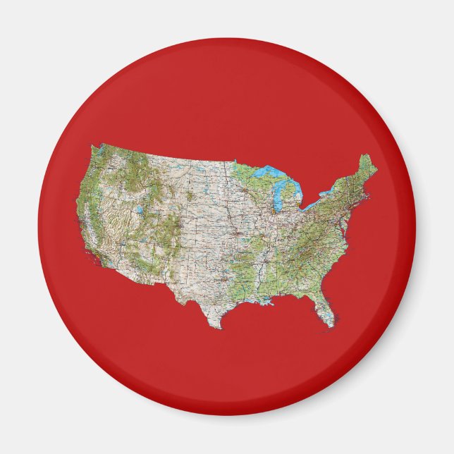 USA Karta Magnet (Framsidan)