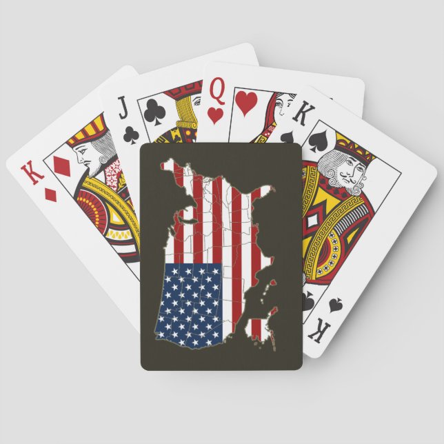 USA karta med amerikan flagga Casinokort (Baksidan)
