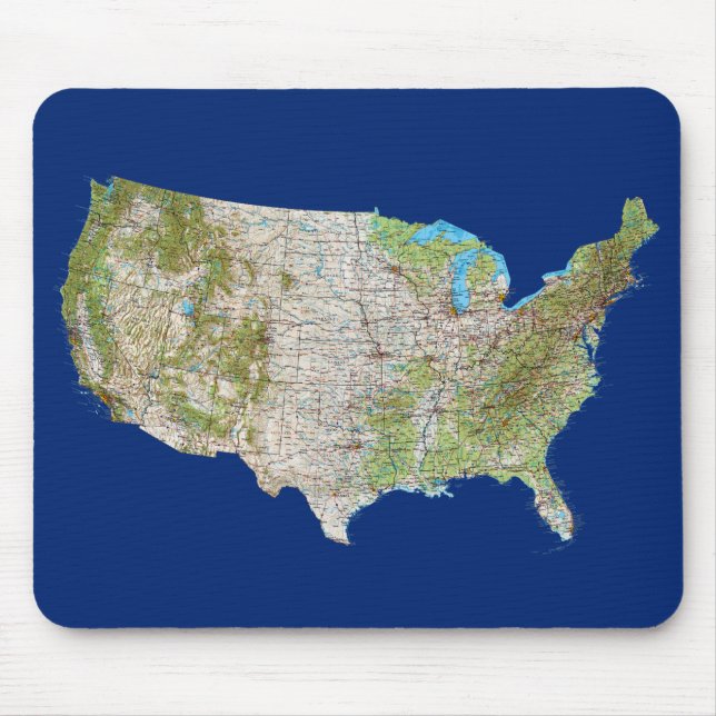 USA karta Mousepad Musmatta (Framsidan)