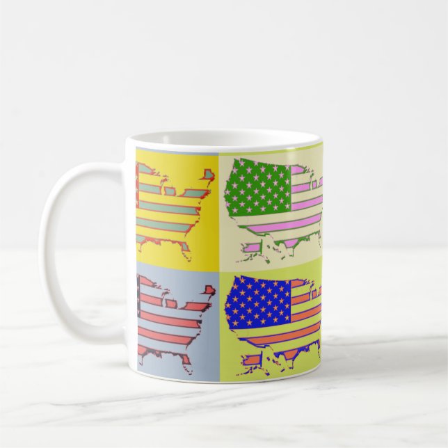 USA karta - pop Kaffemugg (Vänster)