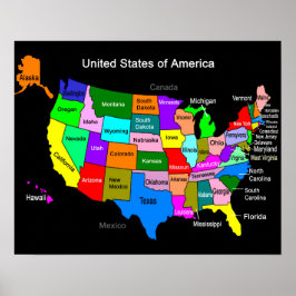 USA KARTA POSTER