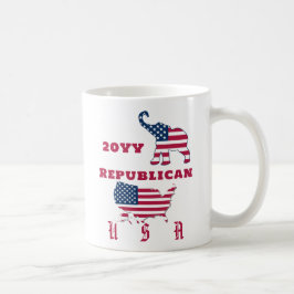 USA Karta Republican Party Elephant vid valet till Kaffemugg