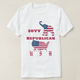 USA Karta Republican Party Elephant vid valet till T Shirt