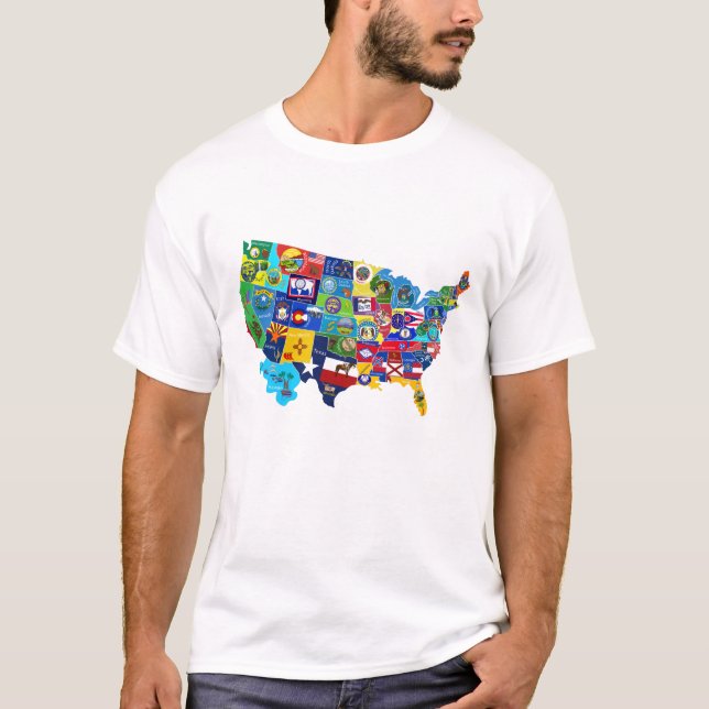 USA-karta T Shirt (Framsida)