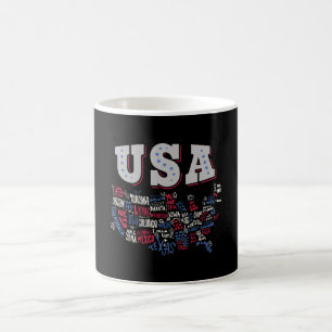 USA Karta USA stater Amerika Kaffemugg