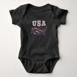 USA Karta USA stater Amerika T Shirt