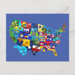 USA-karta Vykort