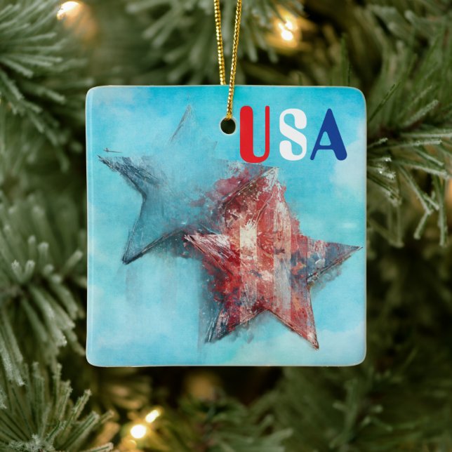 USA Keramisk Ornament (Träd)