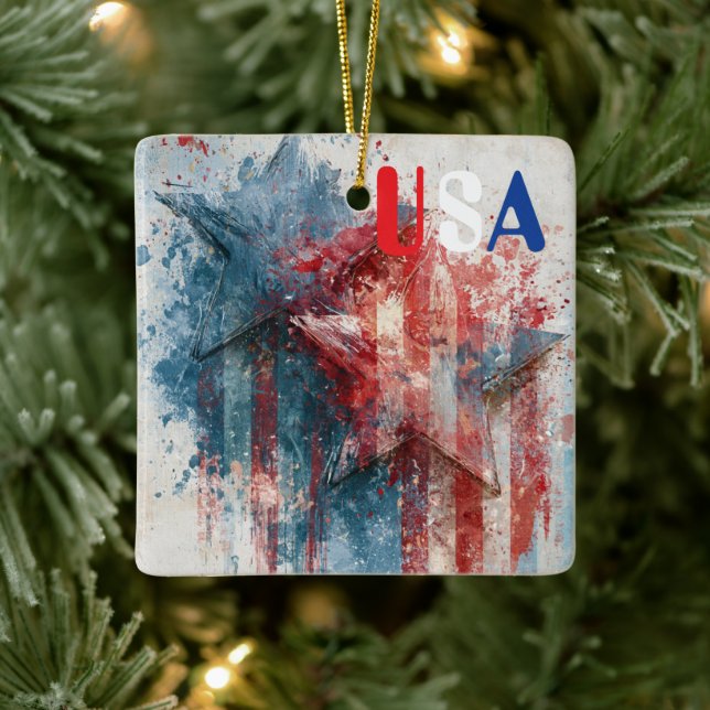 USA Keramisk Ornament (Träd)