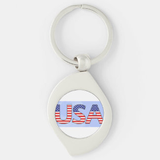 USA KEYCHAINS OCH LANYARDS SWIRL SILVERFÄRGAD NYCKELRING