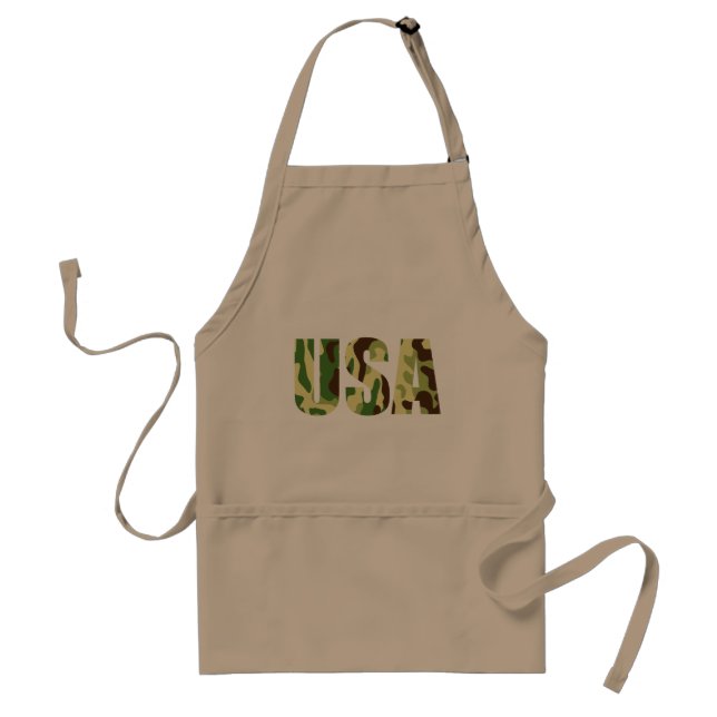 USA-khaki-kamouflage-skylt Förkläde (Framsidan)