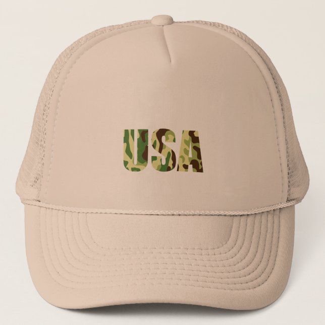 USA-khaki-kamouflage-skylt Keps (Framsida)