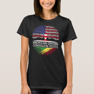 USA & Kongo Republic Flaggor American Grown Gongol T Shirt