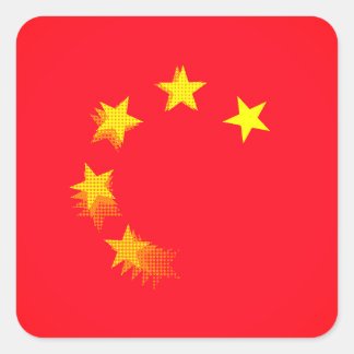 USA kontra CHINA/CHINA Fyrkantigt Klistermärke