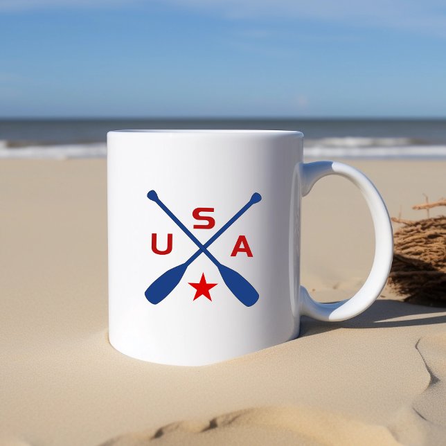 USA korsade Paddle Oars med Star Light-Färg Kaffemugg (Skapare uppladdad)