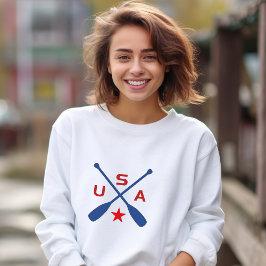 USA korsade Paddle Oars med Star Light-Färg T Shirt