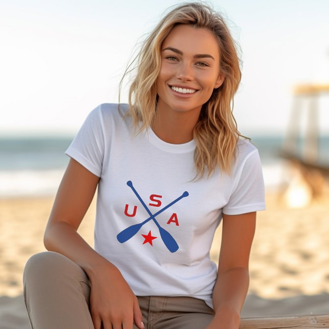 USA korsade Paddle Oars med Star Light-Färg T Shirt (Skapare uppladdad)