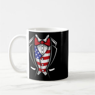 USA kostym Smoking Patriotisk 4:e Juli Flagga Amer Kaffemugg